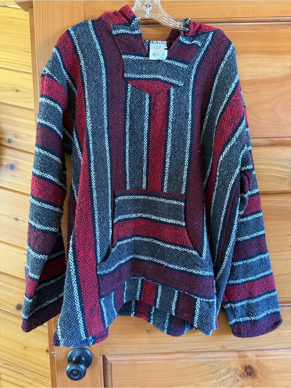 Striped Red & Black Baja Hoodie Pullover